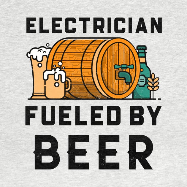 Funny Electrician Beer Lover Design by Big Jack Tees